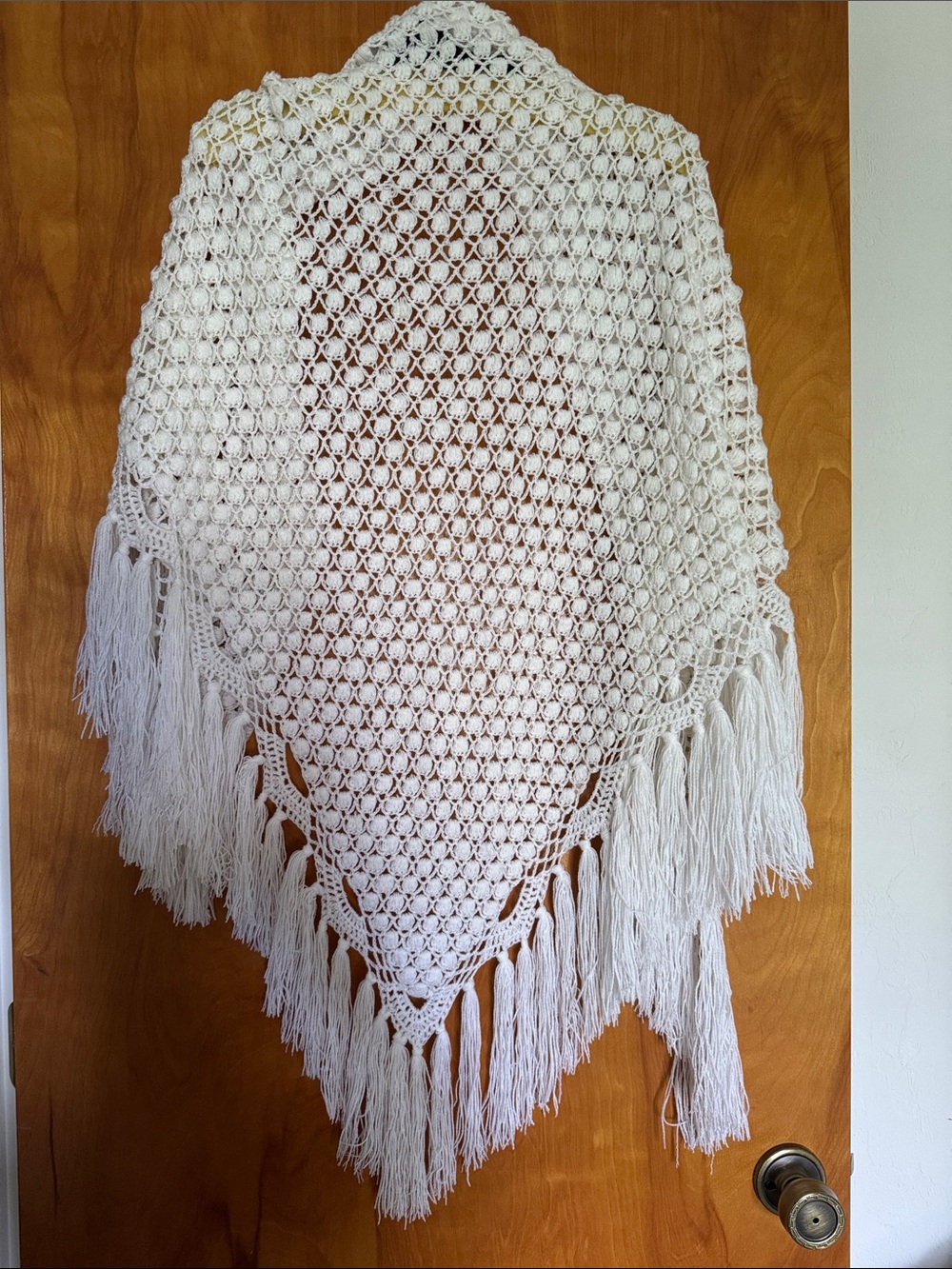 Handmade white shawl